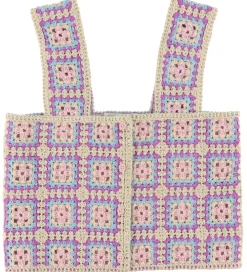 Stella McCartney Kids Top - Cropped - Hæklet - Sand/Lilla/Blå/Ro