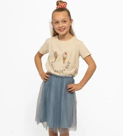 The New Nederdel - Tyl - TnNarice - Ashley Blue/Gold m. Guldprik