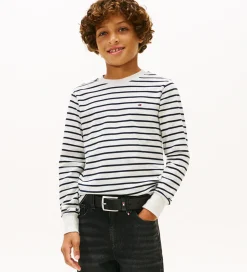 Tommy Hilfiger Bluse - Stripe - Light Grey Heather Stripe Grey