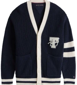 Tommy Hilfiger Cardigan - Strik - Varsity Graphic - Dark Night N