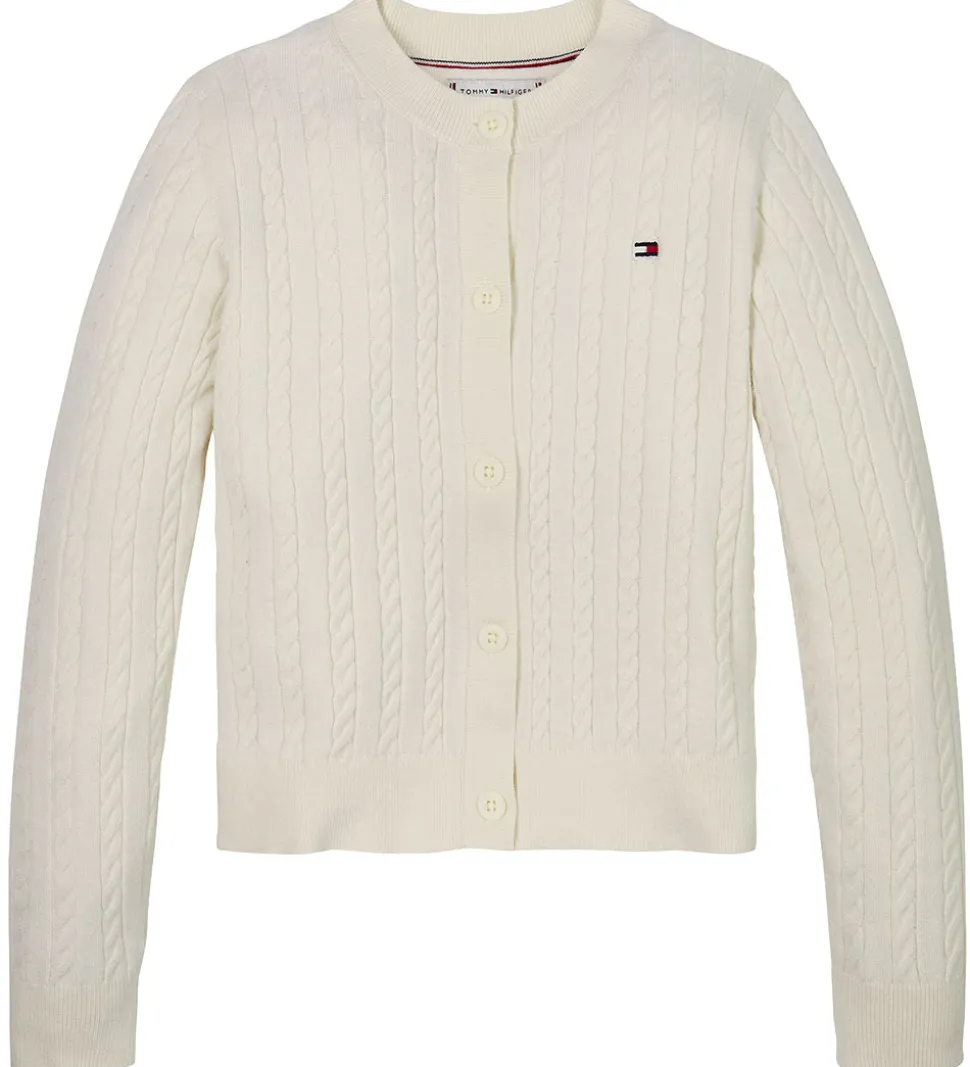 Tommy Hilfiger Cardigan - Strik - Mini Cable - Ivory Petal