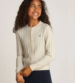 Tommy Hilfiger Cardigan - Strik - Mini Cable - Ivory Petal