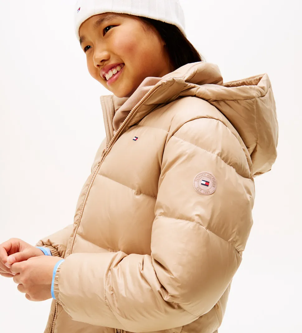 Tommy Hilfiger Dunjakke - Essential Down - Malted Milk