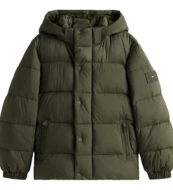 Tommy Hilfiger Dynejakke - Matt and Shine - Pewter Green