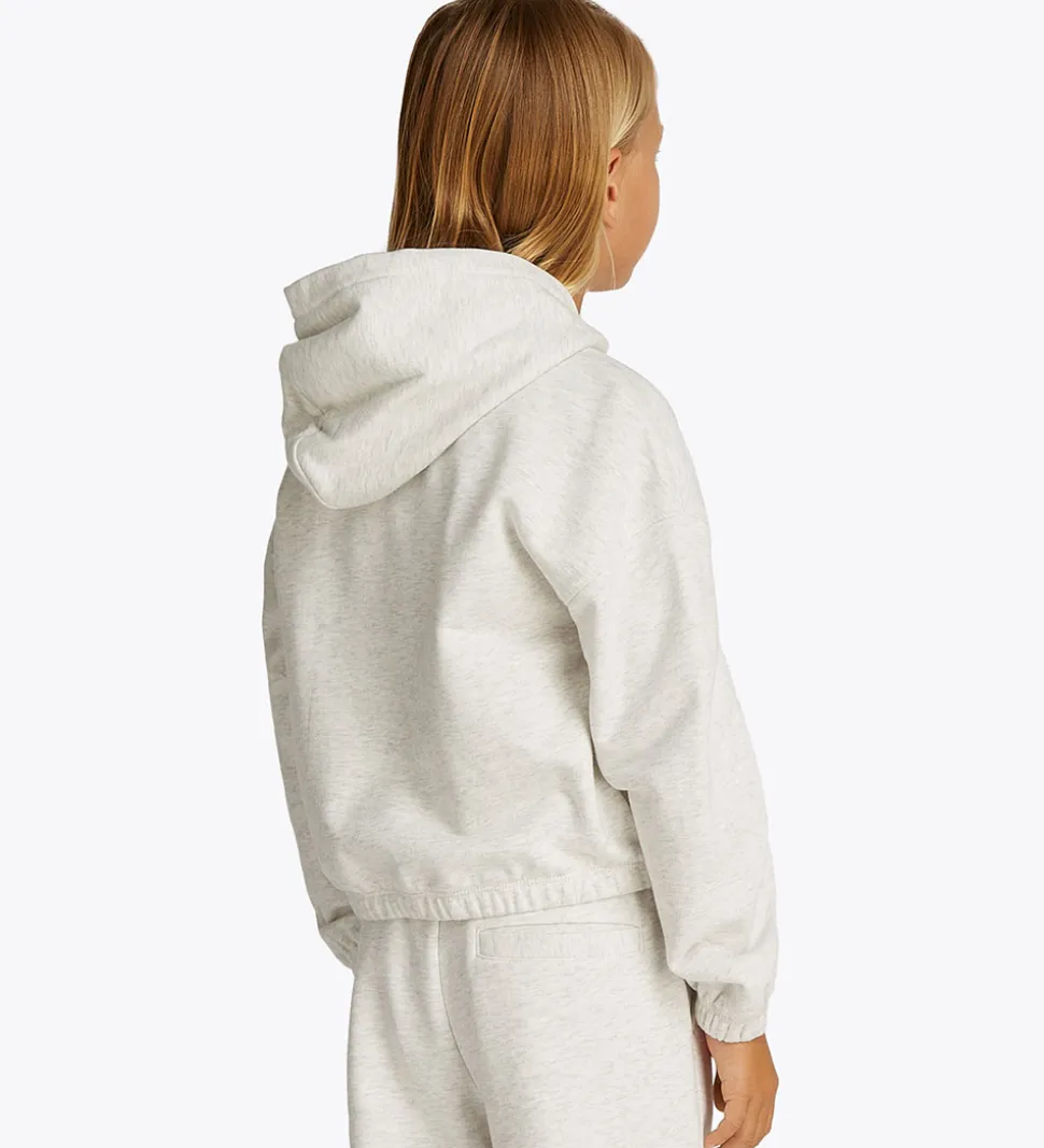 Tommy Hilfiger Hættetrøje - Cropped - Sequin Flag - Snow White H