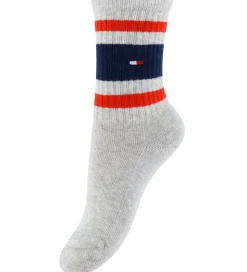 Tommy Hilfiger Strømper - 2-pak - Navy/Gråmeleret m. Logostriber