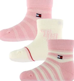 Tommy Hilfiger Strømper - 3-pak - Rosa/Hvid