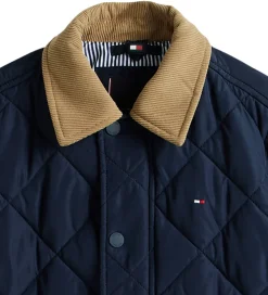 Tommy Hilfiger Termojakke - Quilted - Contrast Collar - Dark Nig