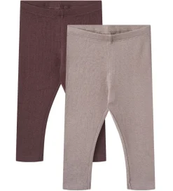 Wheat Leggings - 2-pak - Rib - Bomuld/Modal - Maddy - Purple Fud