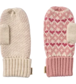 Wheat Luffer - Uld - Jacquard - Haansi - Rose m. Hjerter