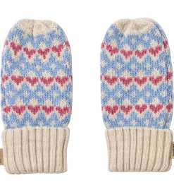 Wheat Luffer - Uld - Jacquard - Haansi - Blå m. Hjerter