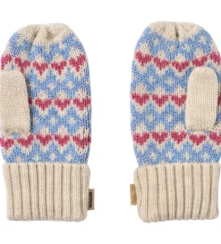 Wheat Luffer - Uld - Jacquard - Haansi - Blå m. Hjerter