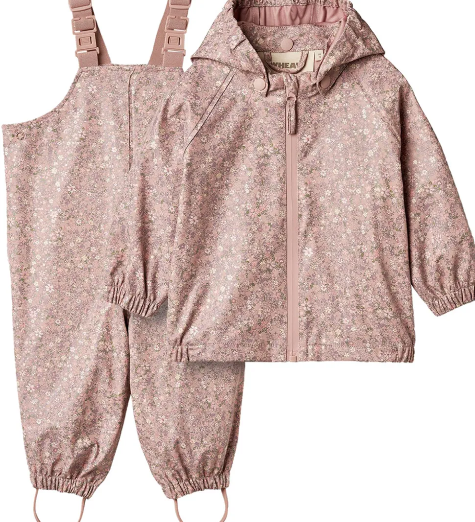 Wheat Regntøj m. Seler - PU - Charlie - Powder Flower Meadow