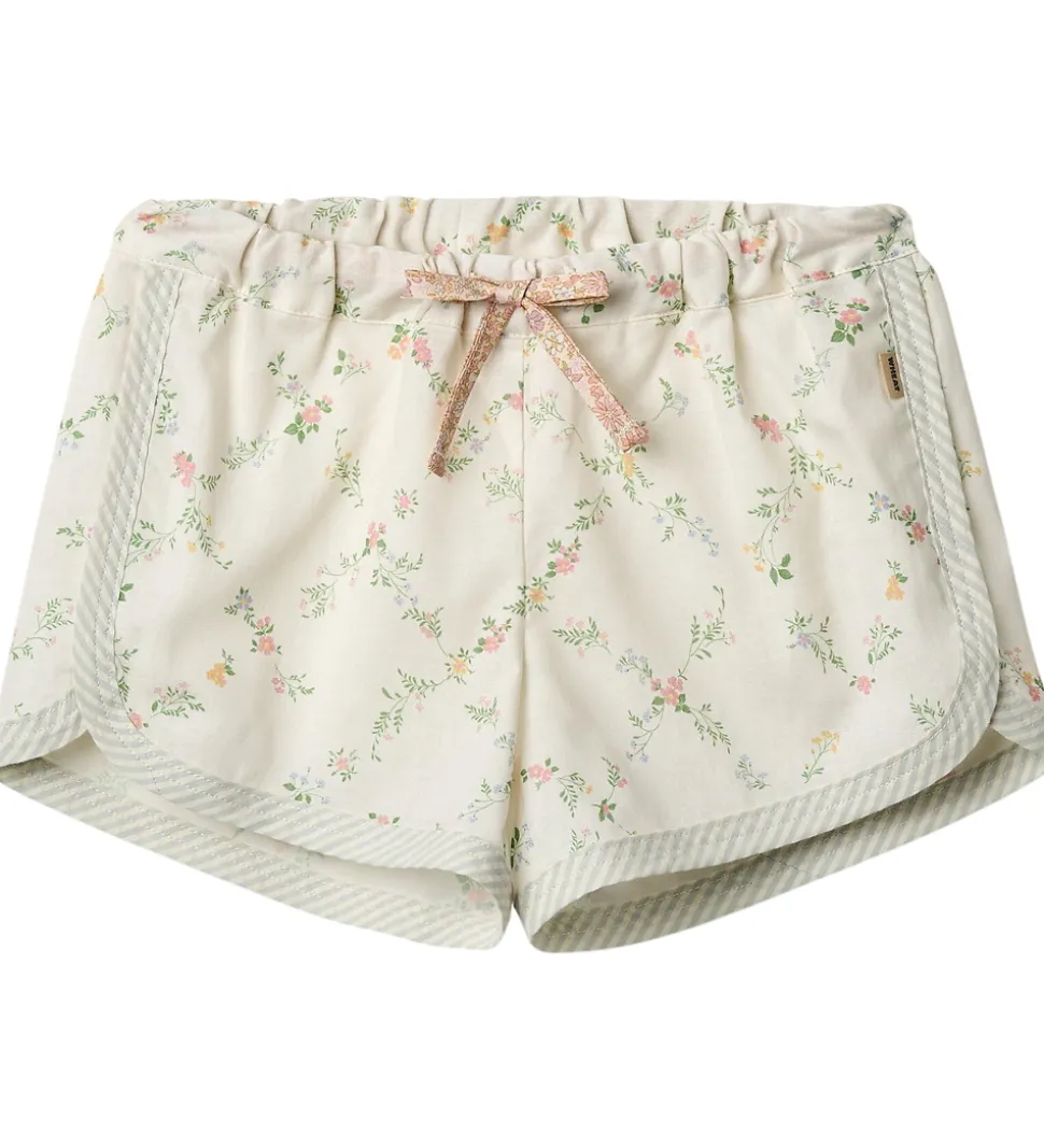 Wheat Shorts - Inger - Ivory Checked Flowers