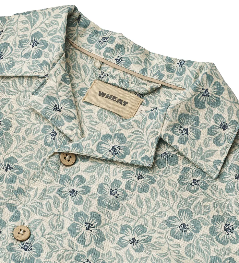 Wheat Skjorte k/æ - Anker - Aqua Hawaii Flowers
