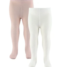 Wheat Strømpebukser - Pointelle - Izzy - 2-pak - Powder m. Hulmø