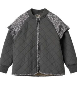 Wheat Termojakke - Ellas - Black Sea m. Blomster